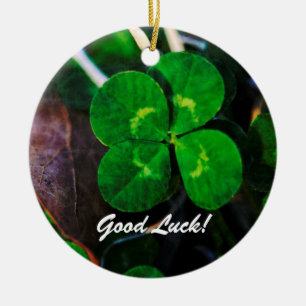 Ornement En Céramique Quatre Leaf Clover Lucky