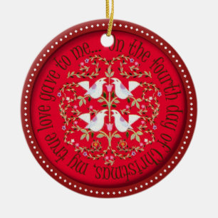 Ornement En Céramique Quatre oiseaux appelants