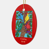 Ornement En Céramique Quatre oiseaux appelants (Gauche)