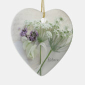 Ornement En Céramique Queen Anne's lace with script (Droite)