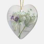 Ornement En Céramique Queen Anne's lace with script (Gauche)