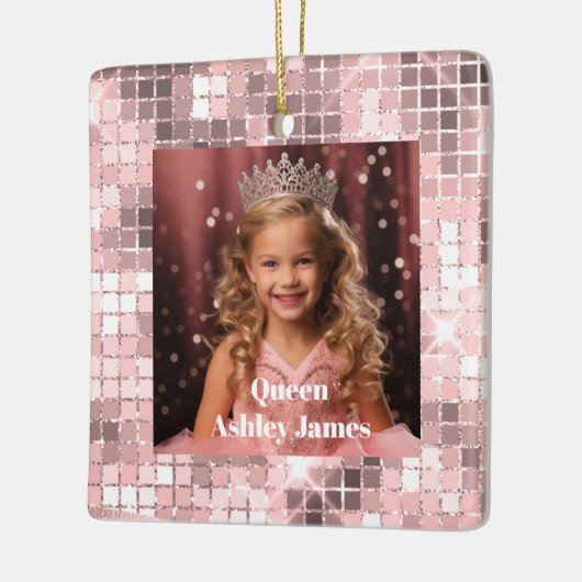 Ornement En Céramique Queen Custom Photo Christmas Ornament (Gauche)