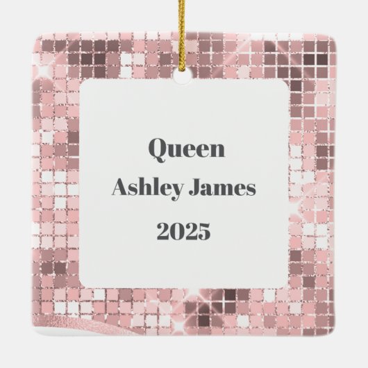 Ornement En Céramique Queen Custom Photo Christmas Ornament (Dos)