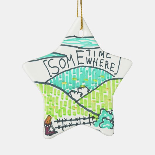 Ornement En Céramique Quelque part / Parfois (Droite)