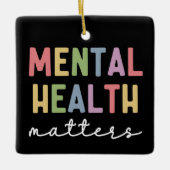 Ornement En Céramique Questions de santé mentale | Sensibilisation à la (Devant)