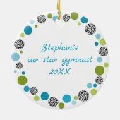 Ornement En Céramique Queue de cheval de cheveux foncés de gymnaste (Dos)