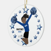 Ornement En Céramique Queue de cheval de cheveux noirs Pom Poms dans le (Gauche)