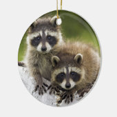 Ornement En Céramique Raccoon Babies (Gauche)