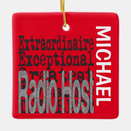 Ornement En Céramique Radio Host Extraordinaire CUSTOM (Devant)
