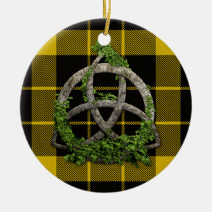 Ornement En Céramique Raeburn Tartan Et Celtic Trinity Knot