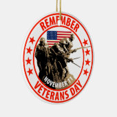 Ornement En Céramique Rappelez-vous le jour de vétérans (Droite)