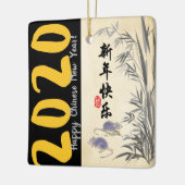 Ornement En Céramique Rats de bambou d'origine Peinture Wings en Sq chin (Gauche)