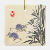 Ornement En Céramique Rats de bambou d'origine Peinture Wings en Sq chin (Dos)