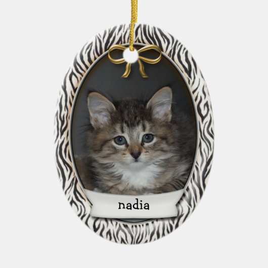 Ornement En Céramique Rawr ! Les premières rayures d'animaux noirs de No (Devant)