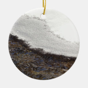 Ornement En Céramique Rayures de courant de neige d'hiver