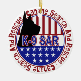 ORNEMENT EN CÉRAMIQUE RECHERCHE ET DÉLIVRANCE D'ORNEMENT DE K-9 SAR
