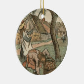 Ornement En Céramique Recueillant des pommes, de "DES de Travaux mâche", (Droite)