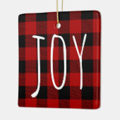 Ornement En Céramique Red Buffalo Plaid & Joy | Holiday (Gauche)