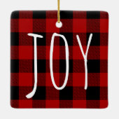 Ornement En Céramique Red Buffalo Plaid & Joy | Holiday (Dos)