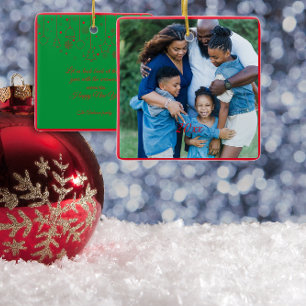 Ornement En Céramique Red Christmas Green photo voeux