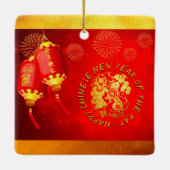 Ornement En Céramique Red Gold Lanterns Rat coupé en papier 2020 SqCO (Dos)