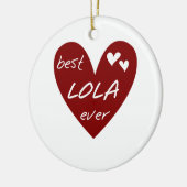 Ornement En Céramique Red Heart Best Lola Ever T-shirts et cadeaux (Gauche)