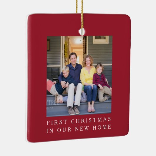 Ornement En Céramique Red New Home Photo First Noël (Droite)