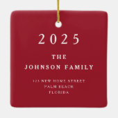 Ornement En Céramique Red New Home Photo First Noël (Dos)