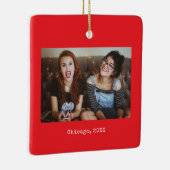 Ornement En Céramique Red Photo Keepsake Christmas (Droite)