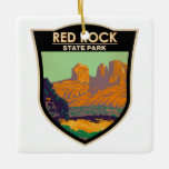 Ornement En Céramique Red Rock State Park Arizona Vintage<br><div class="desc">Design artistique du Red Rock State Park. Le parc national dispose d'un canyon en grès rouge à l'extérieur de la ville de Sedona.</div>
