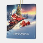 Ornement En Céramique Red Train Christmas Tree Holiday Ornament (Gauche)