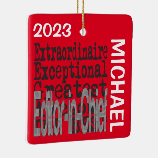 Ornement En Céramique Rédacteur en chef Extraordinaire CUSTOM (Droite)