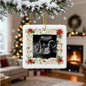 Ornement En Céramique Refined Exquisite Floral Christmas Frame Holiday