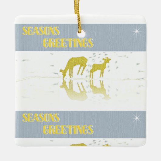 Ornement En Céramique Réflexion des cerfs - Étoile (Devant)