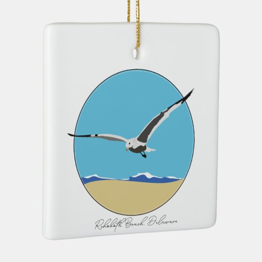 Ornement En Céramique Rehoboth Beach, Delaware Sea Gull sur la plage (Droite)