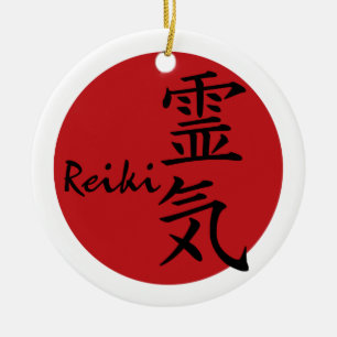 Ornement En Céramique Reiki - rouge