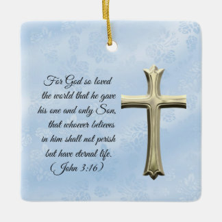 Ornement En Céramique Religieux Jean 3:16 Bible Verse Ornament