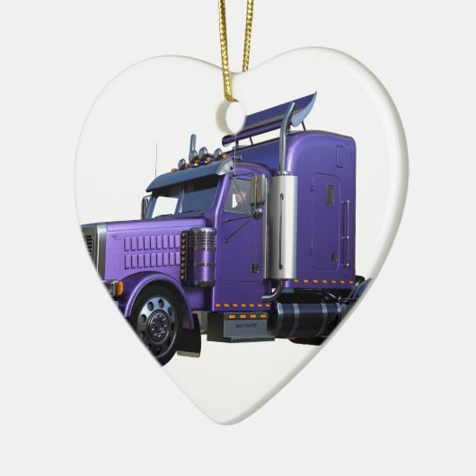 Ornement En Céramique Remorque semi-tracteur violet métallique Camion (Gauche)