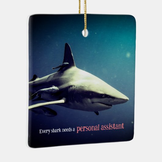 Ornement En Céramique Requin océanique à pointe noire sous l'eau (Droite)