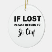 Ornement En Céramique Retour à St. Olaf (Gauche)