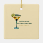 Ornement En Céramique Retro 50s 4 Leaf Clover Irish Christmas Martini (Dos)