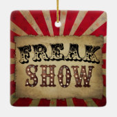 Ornement En Céramique Retro Circus Poster FreShow (Dos)