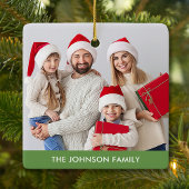 Ornement En Céramique Retro Joyeux Noël Photo personnalisable