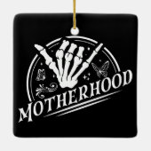 Ornement En Céramique Retro Motherhood Rock Skeleton Sarcastic Mom Cadea (Dos)