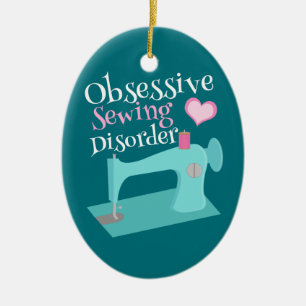 Ornement En Céramique Rétro ouvrière couturière mignonne de machine 