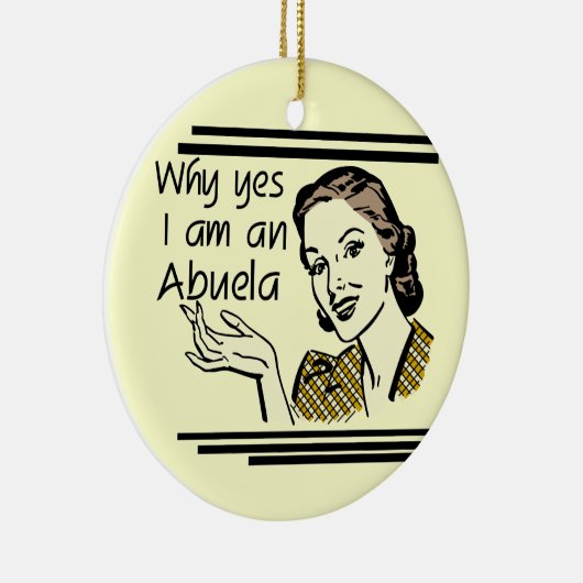 Ornement En Céramique Rétro T-shirts et cadeaux d'Abuela (Droite)