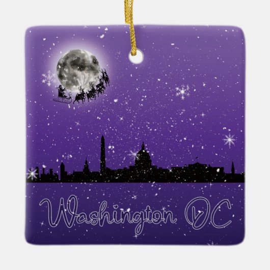 Ornement En Céramique Réveillon de Noël à Washington DC (Devant)