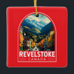 Ornement En Céramique Revelstoke Canada Travel Art Vintage<br><div class="desc">Revelstoke design de déplacement vectoriel rétro. Revelstoke est une ville du sud-est de la Colombie-Britannique,  Canada connu pour le parc national du Mont-Revelstoke.</div>