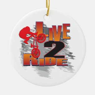 Ornement En Céramique Ride 2 Live BMX Biker