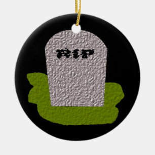 Ornement En Céramique RIP Tombstone Happy Halloween Personnalisé
